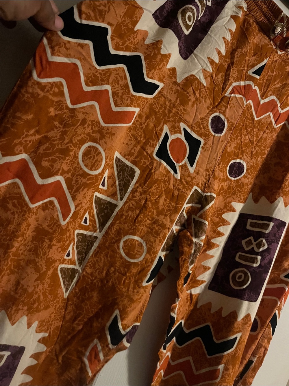 Rust Orange Tribal Print Lounge Pants - Picture 4 of 6